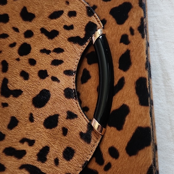 Charlotte Olympia Leather Calf Hair Leopard Accordion Bag - Picture 2 of 7